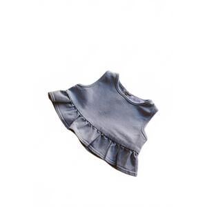 NEW AXEL & ROSE girl's denim ruffle top in blue